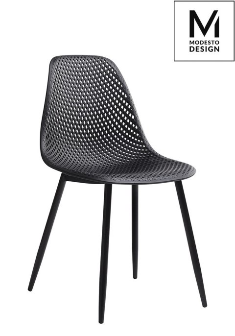 NOWOCZESNE CZARNE KRZESŁO, AŻUROWE, DO JADALNI, DO SALONU, LOFT, METAL NOWOCZESNE CZARNE KRZESŁO, AŻUROWE, DO JADALNI, DO SALONU, LOFT, METAL