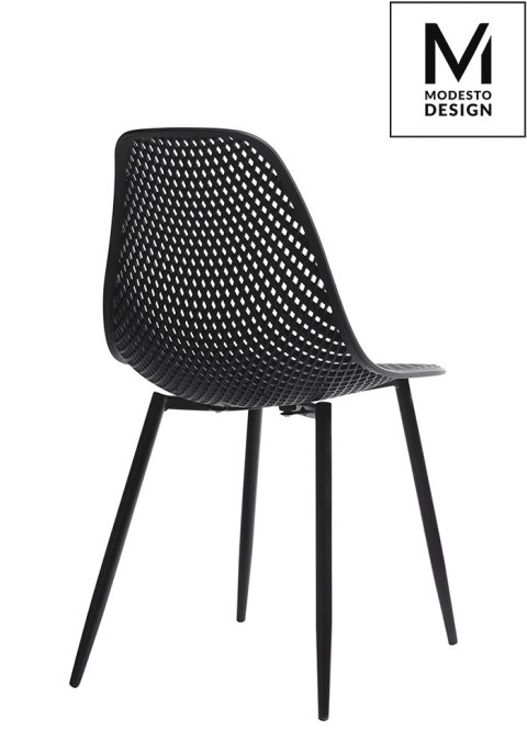NOWOCZESNE CZARNE KRZESŁO, AŻUROWE, DO JADALNI, DO SALONU, LOFT, METAL NOWOCZESNE CZARNE KRZESŁO, AŻUROWE, DO JADALNI, DO SALONU, LOFT, METAL
