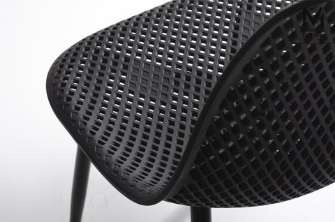 NOWOCZESNE CZARNE KRZESŁO, AŻUROWE, DO JADALNI, DO SALONU, LOFT, METAL NOWOCZESNE CZARNE KRZESŁO, AŻUROWE, DO JADALNI, DO SALONU, LOFT, METAL