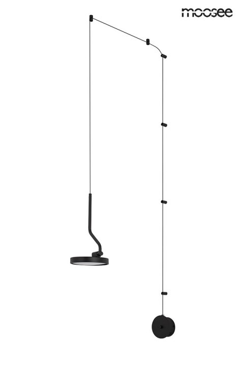 LAMPA ŚCIENNA KINKIET ORBITA CZARNA, MOOSEE, LED 10W, OBROTOWA, NOWOCZESNA