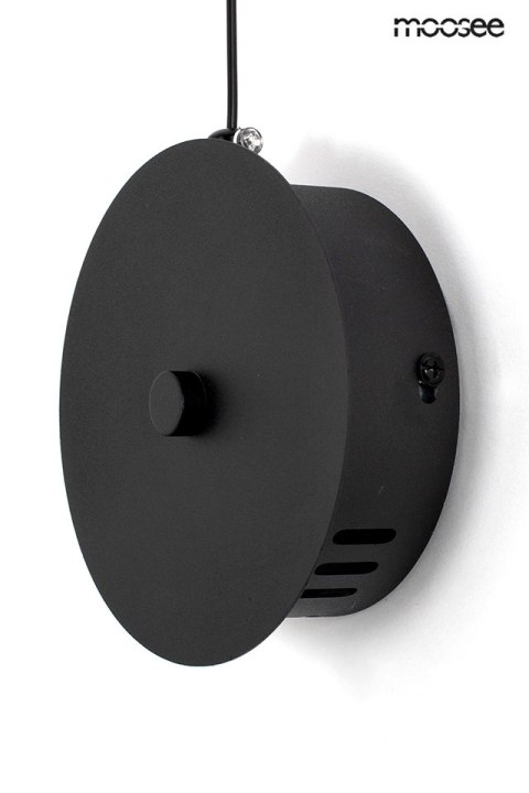LAMPA ŚCIENNA KINKIET ORBITA CZARNA, MOOSEE, LED 10W, OBROTOWA, NOWOCZESNA