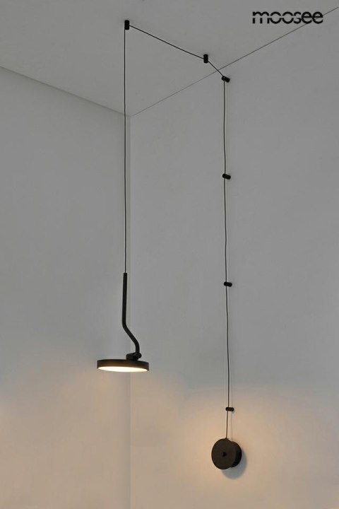 LAMPA ŚCIENNA KINKIET ORBITA CZARNA, MOOSEE, LED 10W, OBROTOWA, NOWOCZESNA