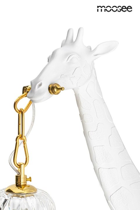LAMPA ŚCIENNA KINKIET AUREO, BIAŁA ŻYRAFA, ZŁOTA, KRYSZTAŁY, MOOSEE, DESIGN