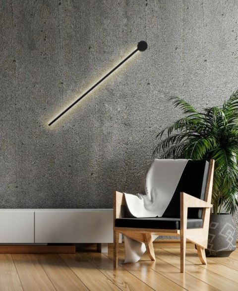 LAMPA ŚCIENNA, KINKIET, ALBA, CZARNA, LED, MOOSEE, NOWOCZESNA, LOFT, 62CM