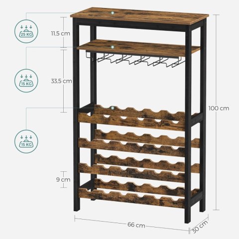 REGAŁ NA WINO TERROIR, STOJAK, BAREK, LOFT, INDUSTRIALNY, PÓŁKA, DO SALONU