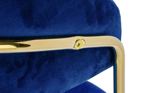 TAPICEROWANE NIEBIESKIE KRZESŁO GLAMOUR - VERONA, WELUROWE, DO SALONU, ZŁOTE TAPICEROWANE NIEBIESKIE KRZESŁO GLAMOUR - VERONA, WELUROWE, DO SALONU, ZŁOTE