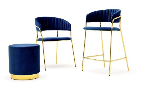TAPICEROWANE NIEBIESKIE KRZESŁO GLAMOUR - VERONA, WELUROWE, DO SALONU, ZŁOTE TAPICEROWANE NIEBIESKIE KRZESŁO GLAMOUR - VERONA, WELUROWE, DO SALONU, ZŁOTE