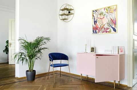 TAPICEROWANE NIEBIESKIE KRZESŁO GLAMOUR - VERONA, WELUROWE, DO SALONU, ZŁOTE TAPICEROWANE NIEBIESKIE KRZESŁO GLAMOUR - VERONA, WELUROWE, DO SALONU, ZŁOTE