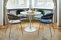 TAPICEROWANE SZARE KRZESŁO GLAMOUR - VERONA, WELUROWE, DO SALONU, ZŁOTE