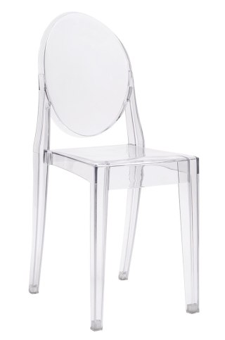 KRZESŁO LUMINOS, TRANSPARENTNE, DO SALONU, JADALNI, NOWOCZESNE, GLAMOUR