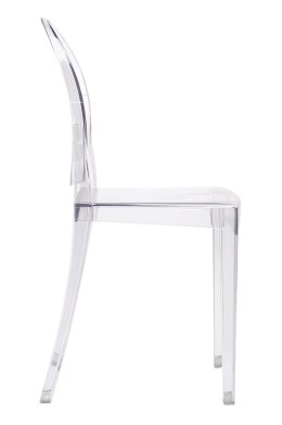 PRZEZROCZYSTE BIAŁE KRZESŁO DO JADALNI, ELEGANCKIE, NOWOCZESNE, GHOST