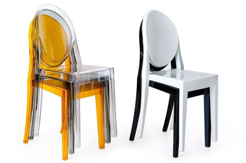 PRZEZROCZYSTE BIAŁE KRZESŁO DO JADALNI, ELEGANCKIE, NOWOCZESNE, GHOST PRZEZROCZYSTE BIAŁE KRZESŁO DO JADALNI, ELEGANCKIE, NOWOCZESNE, GHOST