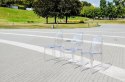 PRZEZROCZYSTE BIAŁE KRZESŁO DO JADALNI, ELEGANCKIE, NOWOCZESNE, GHOST