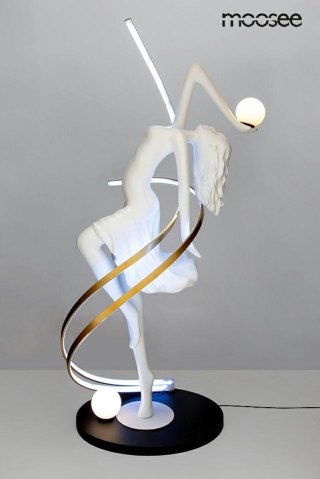 LAMPA PODŁOGOWA MOOSEE CHICERA, BIAŁA, DESIGNERSKA, KOBIETA, LED RGB, PILOT