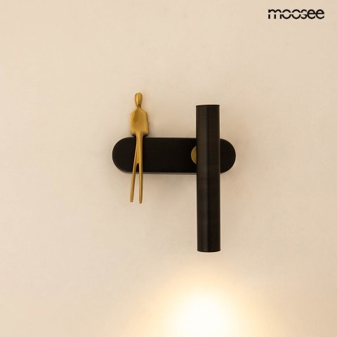 LAMPA ŚCIENNA KINKIET AETHERA, CZARNA, ZŁOTA, LED, DESIGN, MOTYW CZŁOWIEKA