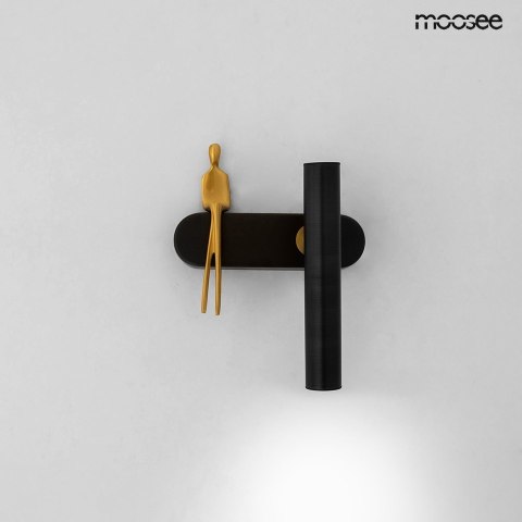 LAMPA ŚCIENNA KINKIET AETHERA, CZARNA, ZŁOTA, LED, DESIGN, MOTYW CZŁOWIEKA