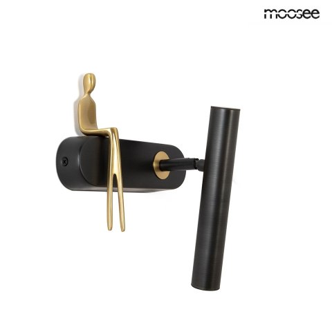 LAMPA ŚCIENNA KINKIET AETHERA, CZARNA, ZŁOTA, LED, DESIGN, MOTYW CZŁOWIEKA
