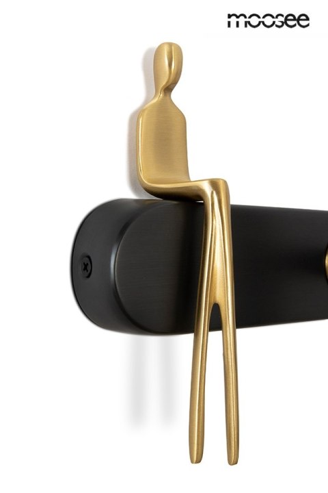 LAMPA ŚCIENNA KINKIET AETHERA, CZARNA, ZŁOTA, LED, DESIGN, MOTYW CZŁOWIEKA