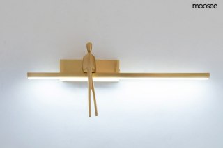 KINKIET LAMPA ŚCIENNA AURA MOOSEE, ZŁOTA, MOSIĄDZ, CZŁOWIEK, LED, DESIGN