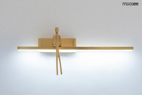 KINKIET LAMPA ŚCIENNA AURA MOOSEE, ZŁOTA, MOSIĄDZ, CZŁOWIEK, LED, DESIGN