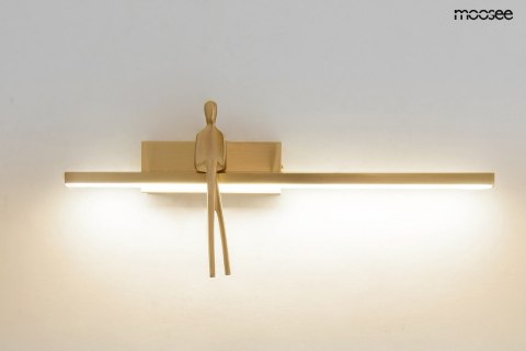 KINKIET LAMPA ŚCIENNA AURA MOOSEE, ZŁOTA, MOSIĄDZ, CZŁOWIEK, LED, DESIGN