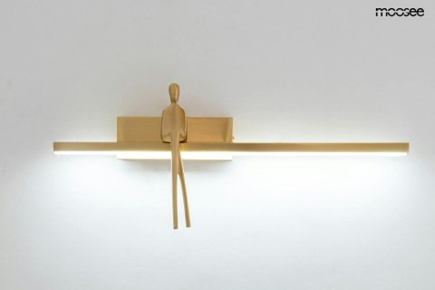 KINKIET LAMPA ŚCIENNA AURA MOOSEE, ZŁOTA, MOSIĄDZ, CZŁOWIEK, LED, DESIGN