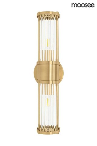 KINKIET LAMPA ŚCIENNA AURELIO, ZŁOTY, KRYSZTAŁOWY, GLAMOUR, SALON, 2XE14