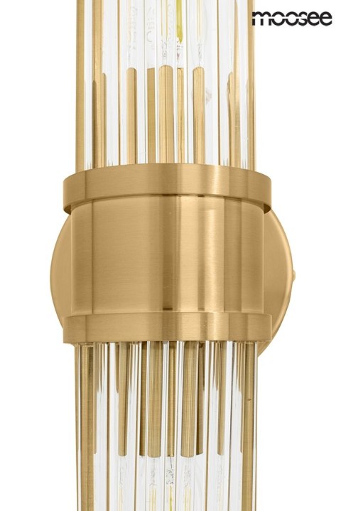 KINKIET LAMPA ŚCIENNA AURELIO, ZŁOTY, KRYSZTAŁOWY, GLAMOUR, SALON, 2XE14
