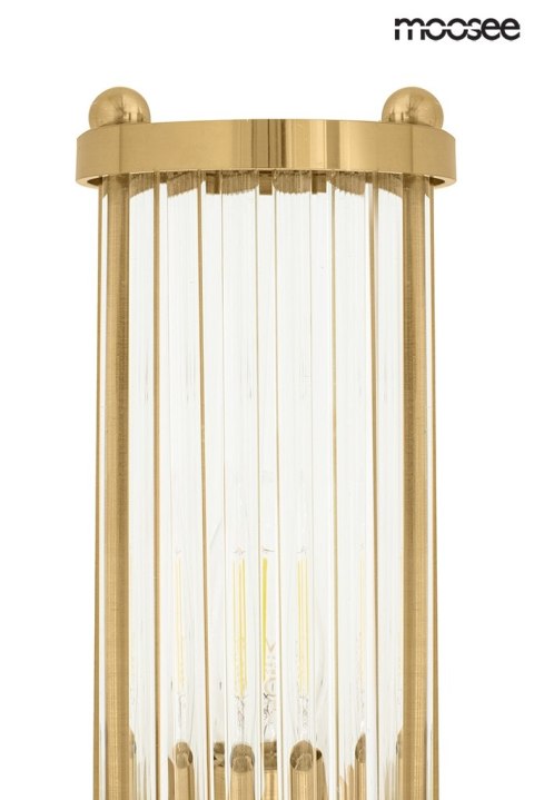 KINKIET LAMPA ŚCIENNA AURELIO, ZŁOTY, KRYSZTAŁOWY, GLAMOUR, SALON, 2XE14