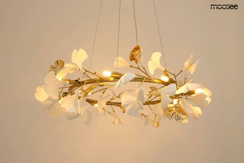LAMPA WISZĄCA FIORINO 80 ZŁOTA, MOOSEE, ŻYRANDOL, CERAMICZNA, SALON, 8XG9