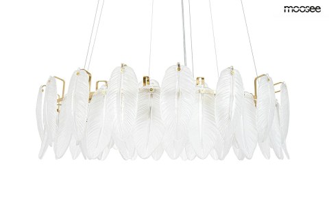 LAMPA WISZĄCA AURELIA ZŁOTA, MOOSEE, SZKLANA, ŻYRANDOL, 12xE14, 100CM