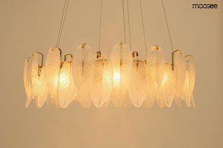 LAMPA WISZĄCA AURELIA ZŁOTA, MOOSEE, SZKLANA, ŻYRANDOL, 12xE14, 100CM