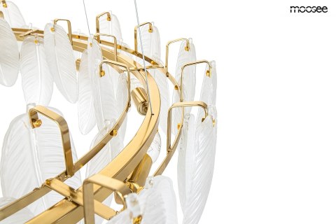 LAMPA WISZĄCA AURELIA ZŁOTA, MOOSEE, SZKLANA, ŻYRANDOL, 12xE14, 100CM