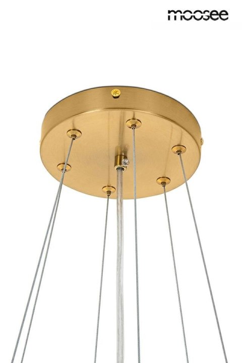 LAMPA WISZĄCA AURELIA ZŁOTA, MOOSEE, SZKLANA, ŻYRANDOL, 12xE14, 100CM