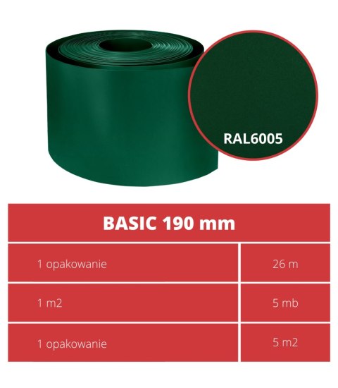 Taśma ogrodzeniowa ROLKA 26mb BASIC 19cm PROTECTO ZIELONA Taśma ogrodzeniowa ROLKA 26mb BASIC 19cm PROTECTO ZIELONA