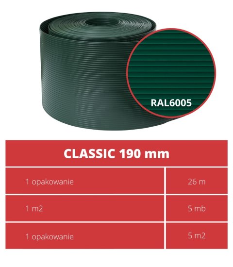 Taśma ogrodzeniowa ROLKA 26mb CLASSIC 19cm PROTECTO ZIELONA Taśma ogrodzeniowa ROLKA 26mb CLASSIC 19cm PROTECTO ZIELONA