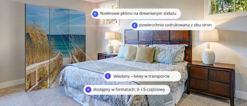 Parawan 3-częściowy - Perłowy taniec orchidei Parawan 3-częściowy - Perłowy taniec orchidei
