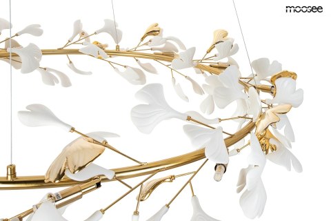 LAMPA WISZĄCA FIORINO ZŁOTA, 120CM, CERAMICZNE KWIATY, MOOSEE, 12XG9, SALON