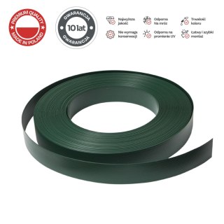 TAŚMA OGRODZENIOWA FORTEZZA, PP, 4,75CM, 50M, ZIELONA, RAL 6005, 1,3MM, UV