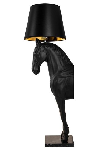 LAMPA STOJĄCA AURUM KOŃ, CZARNA, ZŁOTA, DO SALONU, GLAMOUR, DESIGNERSKA