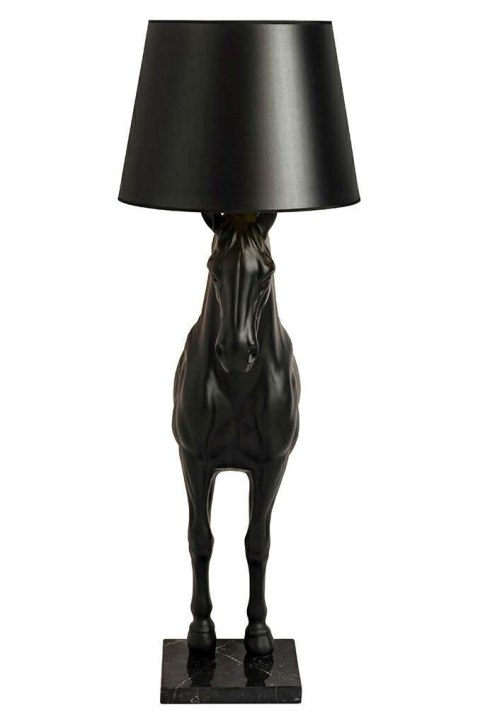 LAMPA STOJĄCA AURUM KOŃ, CZARNA, ZŁOTA, DO SALONU, GLAMOUR, DESIGNERSKA