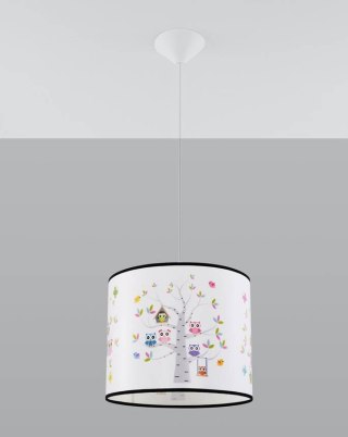 LAMPA WISZĄCA DZIECIĘCA SOWY FANTASIA, POKÓJ DZIECKA, KOLOROWA, E27, LED