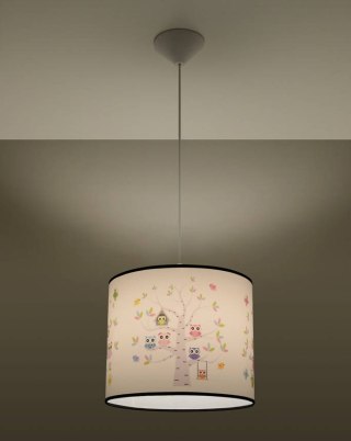 LAMPA WISZĄCA DZIECIĘCA SOWY FANTASIA, POKÓJ DZIECKA, KOLOROWA, E27, LED
