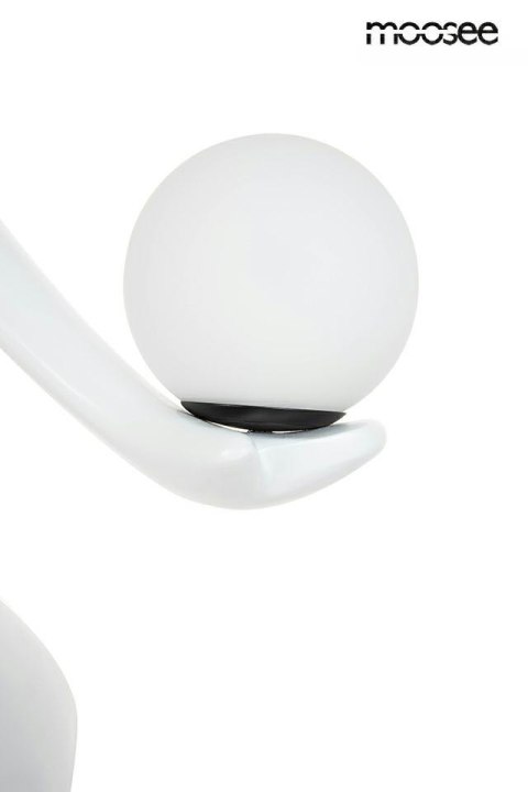 LAMPA PODŁOGOWA MOOSEE CHICERA, BIAŁA, DESIGNERSKA, KOBIETA, LED RGB, PILOT