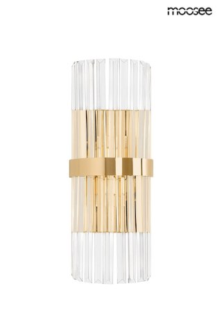 LAMPA ŚCIENNA KINKIET LUMINIS, ZŁOTA, KRYSZTAŁ, GLAMOUR, MOOSEE, NOWOCZESNA