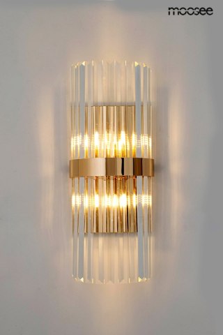 LAMPA ŚCIENNA KINKIET LUMINIS, ZŁOTA, KRYSZTAŁ, GLAMOUR, MOOSEE, NOWOCZESNA