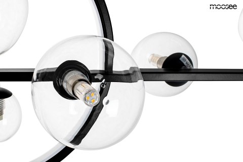 LAMPA WISZĄCA LUMINO MOOSEE, CZARNA, RING LED, NOWOCZESNA, LOFT, 120CM