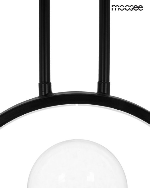 LAMPA WISZĄCA LUMINO MOOSEE, CZARNA, RING LED, NOWOCZESNA, LOFT, 120CM