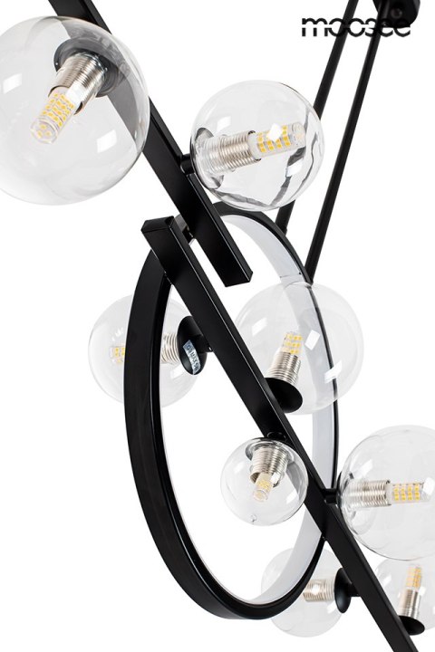 LAMPA WISZĄCA LUMINO MOOSEE, CZARNA, RING LED, NOWOCZESNA, LOFT, 120CM