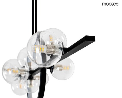 LAMPA WISZĄCA LUMINO MOOSEE, CZARNA, RING LED, NOWOCZESNA, LOFT, 120CM